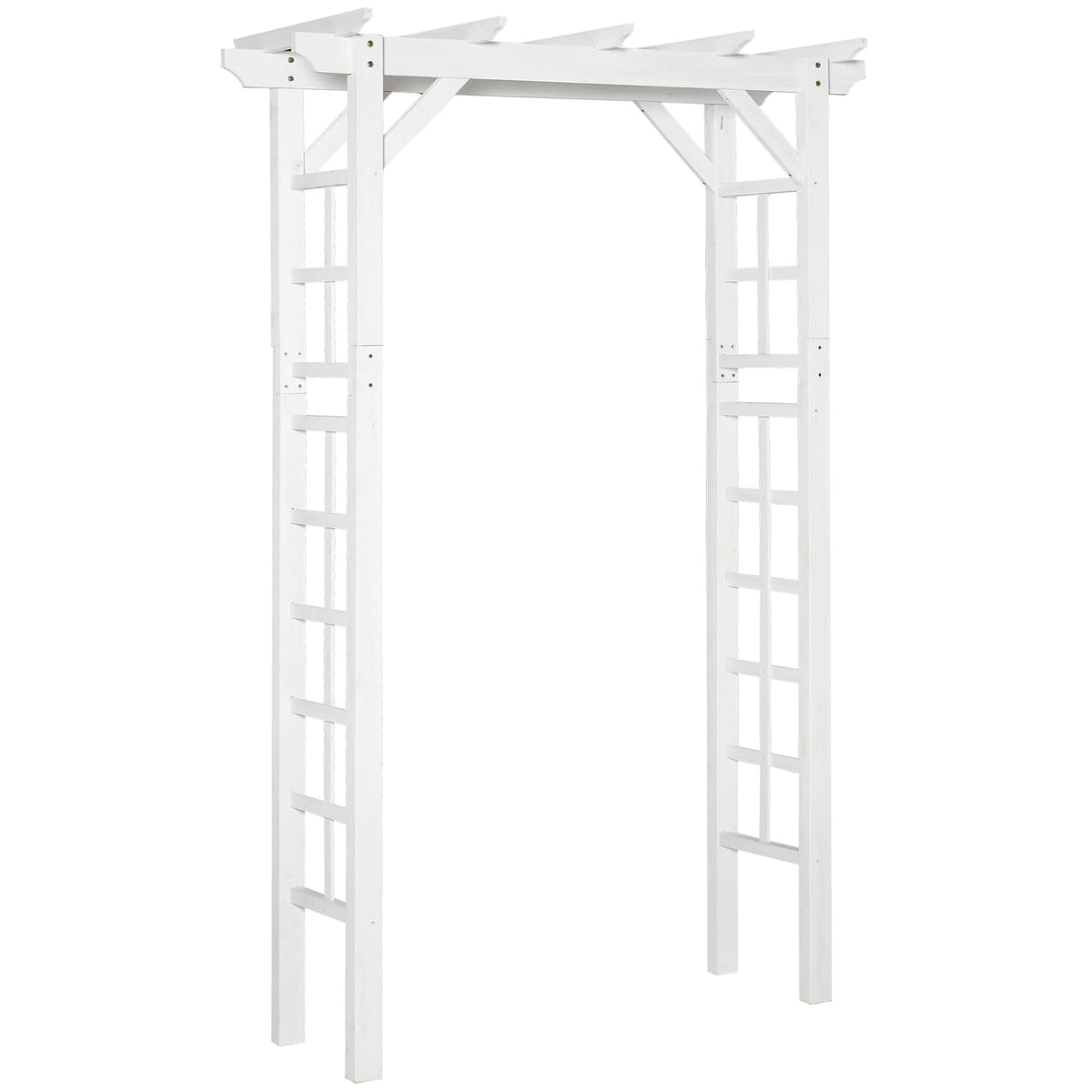 85" White Wooden Garden Arch with Trellis, Outdoor Arbor for Climbing Vines, Heavy Duty Wood Frame Trellis for Roses, Wisteria, Cucumbers, Backyard Patio Decor