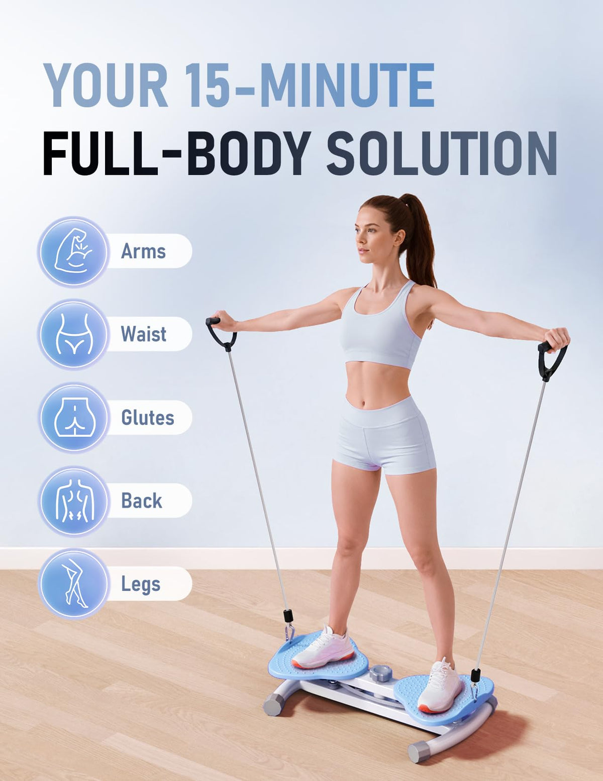 Karimonox Waist Twister Board for Body Sculpting, Ab Work, 300 lbs Weight Capacity, Quiet Operation, Anti-Slip Base, Space-Saving for Home, Gym, Apartment, Office