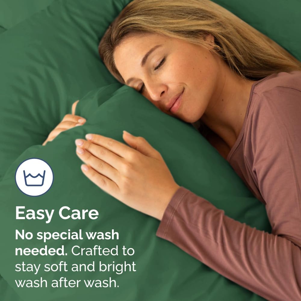Skiennix Body Pillowcases Set of 2 | Soft 20x54 Long Pillow Covers for Side Sleepers - Wrinkle-Free, Emerald Green