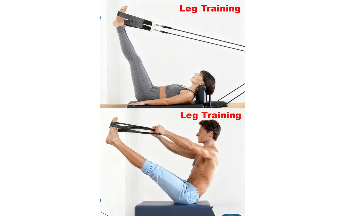 VNLVNL Padded Pilates Straps for Reformer – Double Loop Rope Handles, Comfortable Grip, Durable Replacement Reformer Accessories for Home Gym & Studio (Black)