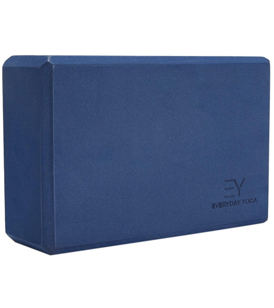 Everyday Yoga Foam Yoga Block 3 Inch - High-Density EVA Support Block for Stability, Balance & Flexibility, Lightweight, Durable & Comfortable - True Navy