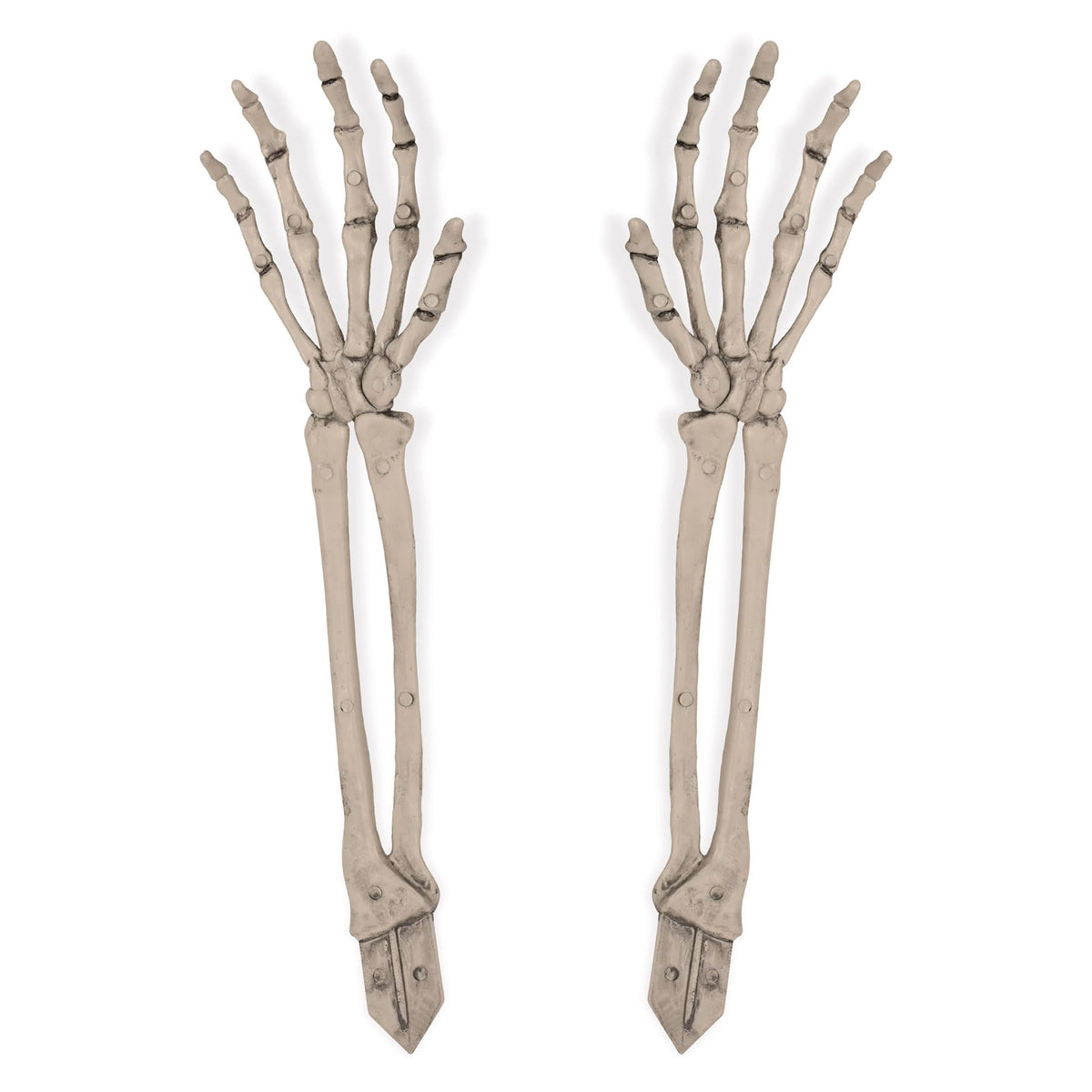 Beistle 2 Piece 17.5" Spooky Theme Plastic Skeleton Hand Yard Stakes, Scary Halloween Lawn Decorations, Celebrating With You Since 1900