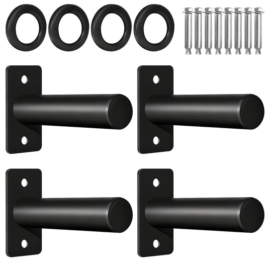 Wall Mounted Weight Plate Holder - Fit 2inch Olympic Weight Plates, Protective Rubber Pad (2-inch-4 PACK)