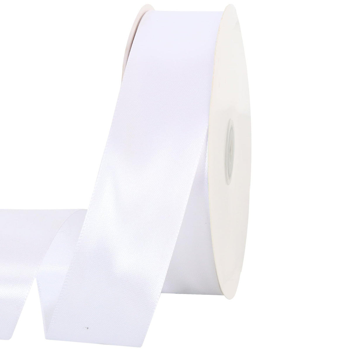 TONIFUL 100 Yards White Ribbon 1-1/2 Inch - Solid White Wide Satin Ribbon for Eternal Flower Bouquet Gift Wrapping Graduation Leis Wedding Chair Sash Valentine's Day Christmas Decorations Halloween