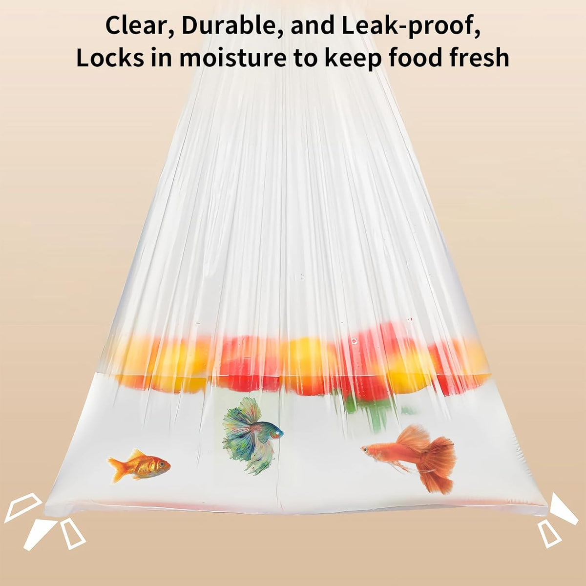 Skiennix Clear Plastic Produce Bags - Easy Tear Food Storage for Vegetables & Fruits | 12" x 20" - 350 Bags/Roll (2 Rolls)