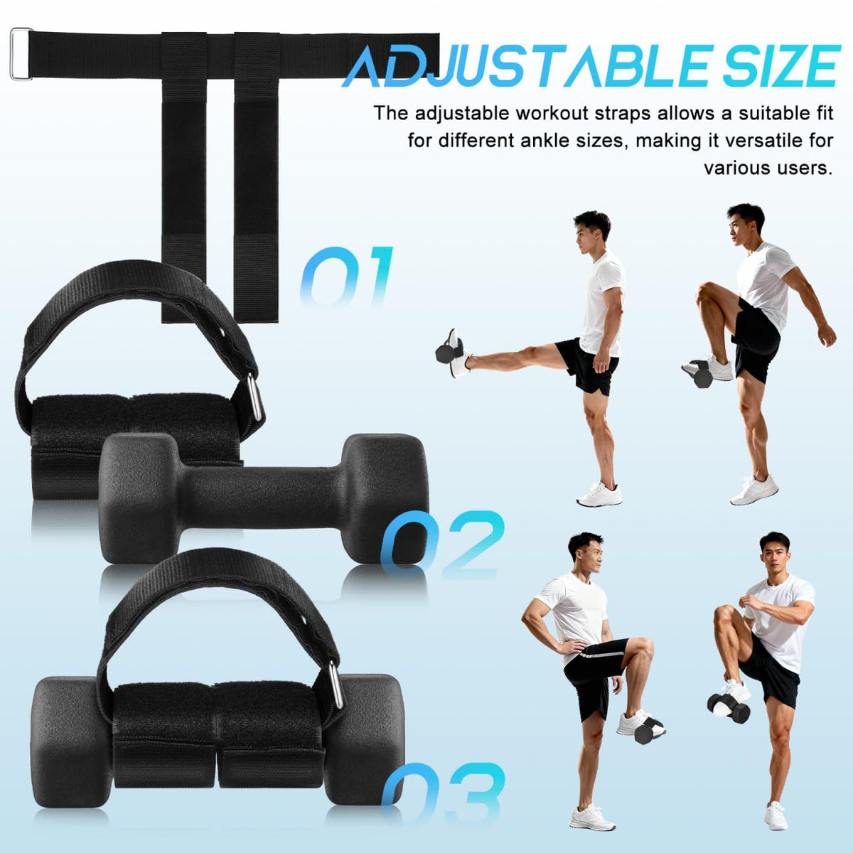 Kisangel 2Pcs Dumbbell Foot Attachment, Tibialis Trainer & Adjustable Ankle Straps for Weight Lifting, Hamstring Curls, Leg Extensions & Hip Strengt Training, Ankle Weight Holder for Home Gym Workouts