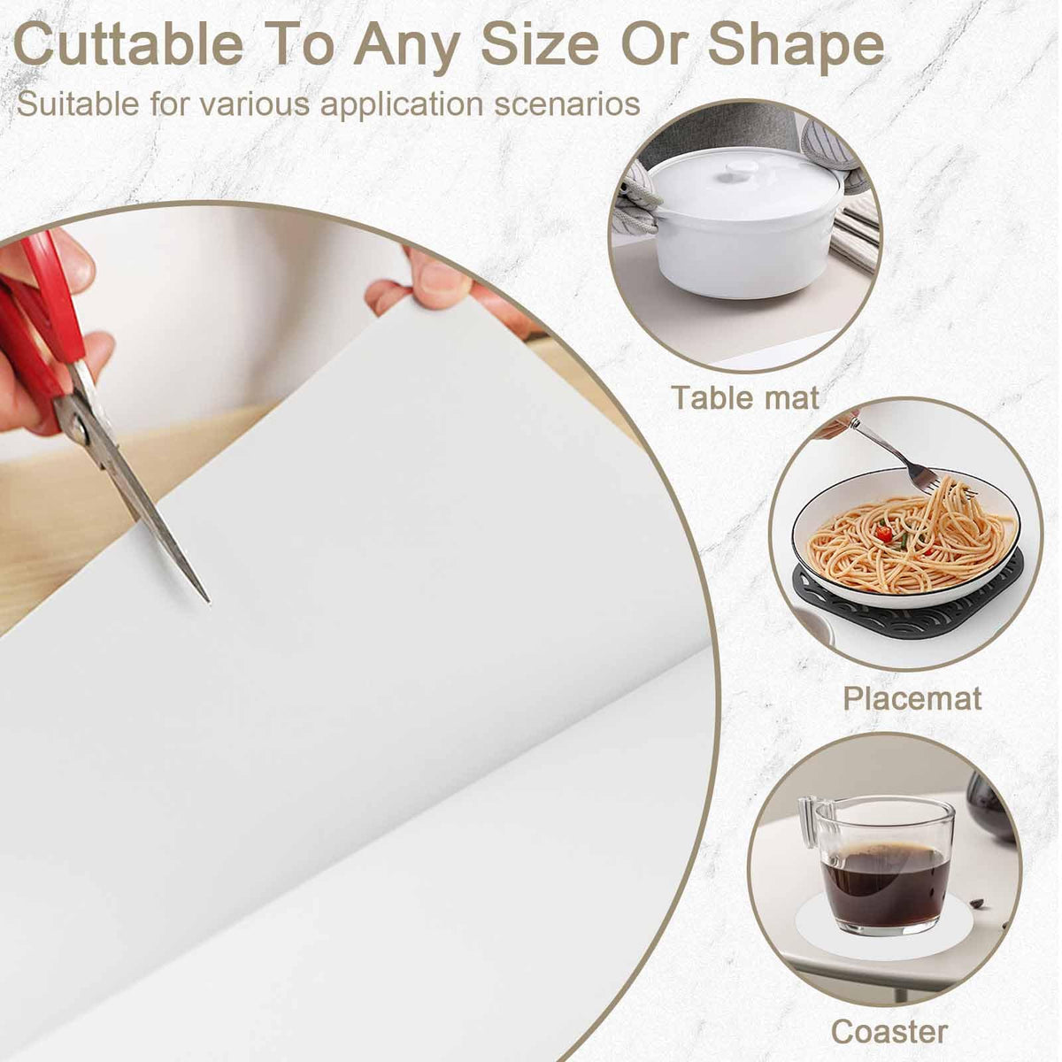 120"x24"(305cmx60cm) Large Silicone Kitchen Counter Mat, Heat Resistant Non-Slip Countertop Protector, Waterproof Multipurpose Mat for Kitchen Island, Semitransparent
