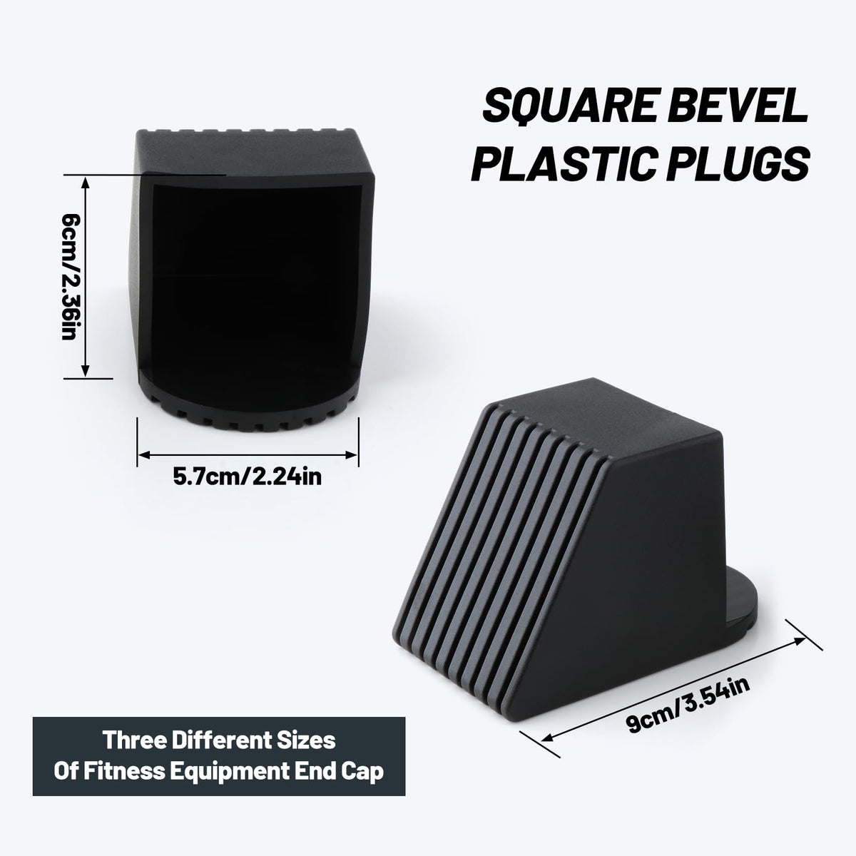 SM SunniMix 2X Gym Equipment Square End Cap Gym Fitness Equipment Accessories Rubber End Caps Foot Cover Protectors Square End Cover, 50x50mm