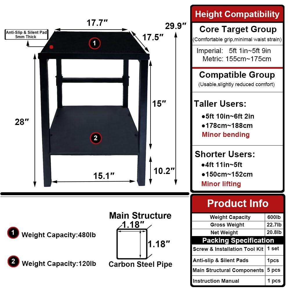 OGODU Heavy Duty Stationary Dumbbell Stand – 600-800 lbs Capacity, 2-Tier/3-Tier Extra Large Storage Rack, Fits Most Adjustable Dumbbells and Kettlebells, Anti-Tip Safety Base, Non-Slip Floor Pads, Heavy Duty Construction for Home Gym, Garage, Commercial