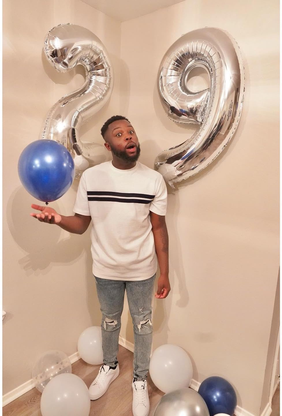 9th Birthday Decorations | Silver 40-Inch Number Balloon - Giant Party Supplies for Boys & Girls