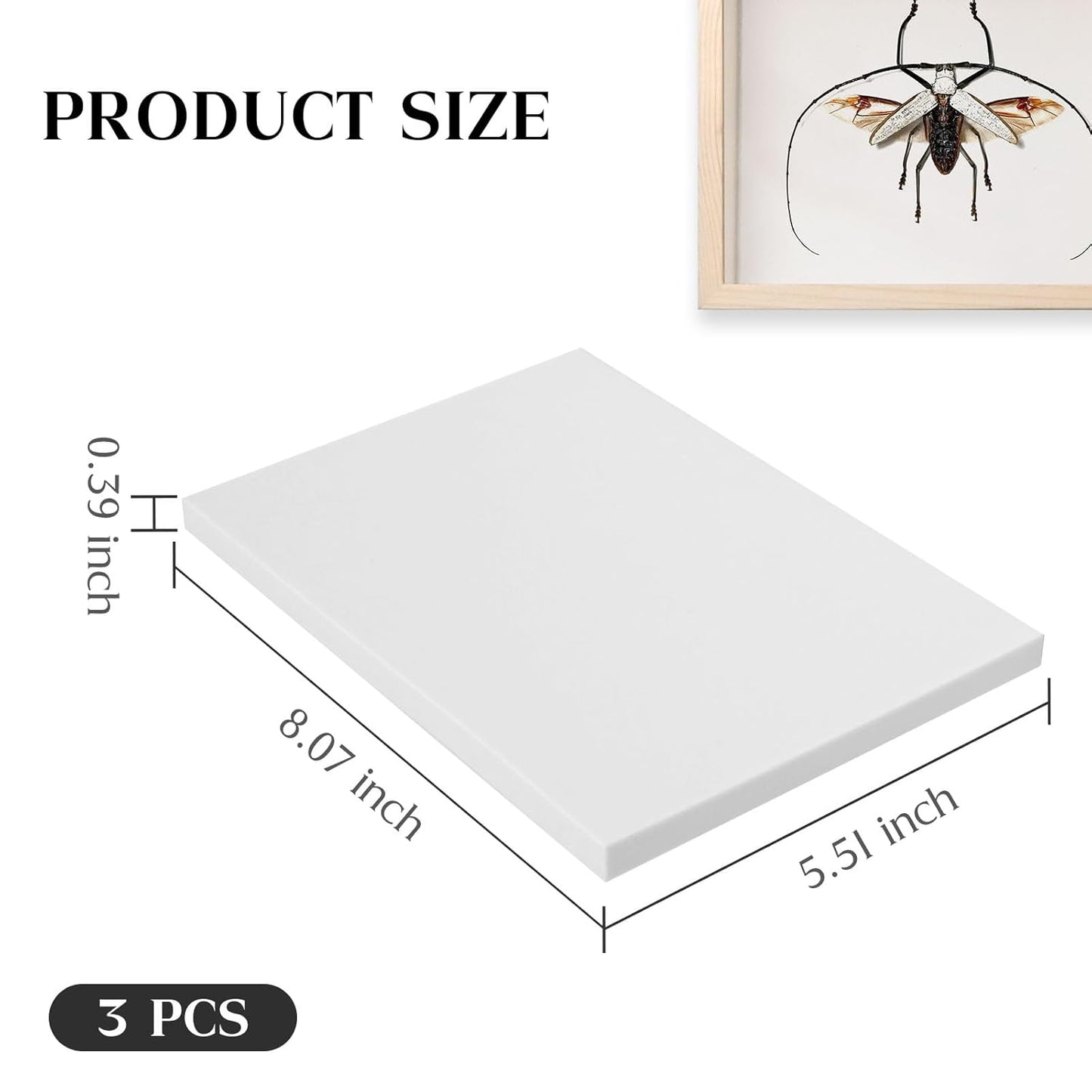 Saihisday Insect Pinning Board Set - 3Pcs EVA Foam Specimen Display Panels for Butterfly Collection