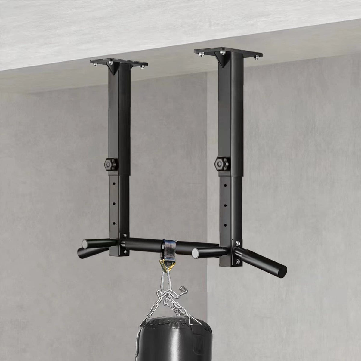 Wall Mount Pull Up Bar, Joist Mount Pull Up Bar, Beam and Rafter Mounted Chin Up Bar for Home Gym With Wood Mount and Wall Mount Screws (Black2)