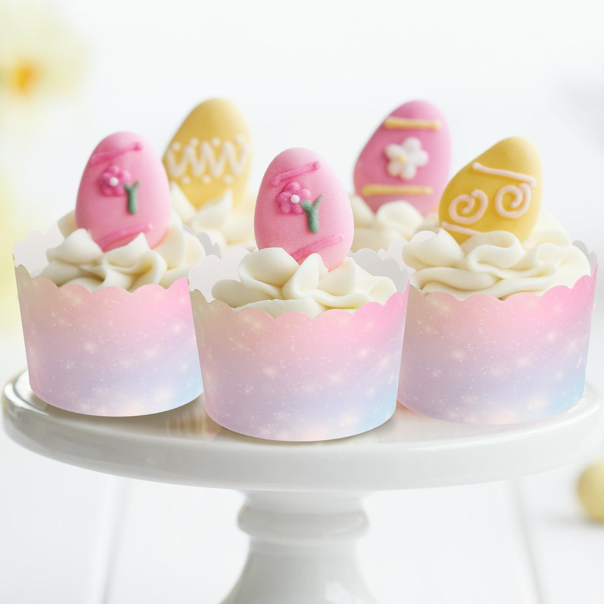 uxcell 50pcs Cupcake Wrappers for Wedding, Paper Baking Cups and Muffins Liners for Birthday Wedding Party Supplies (Gradient Pink)