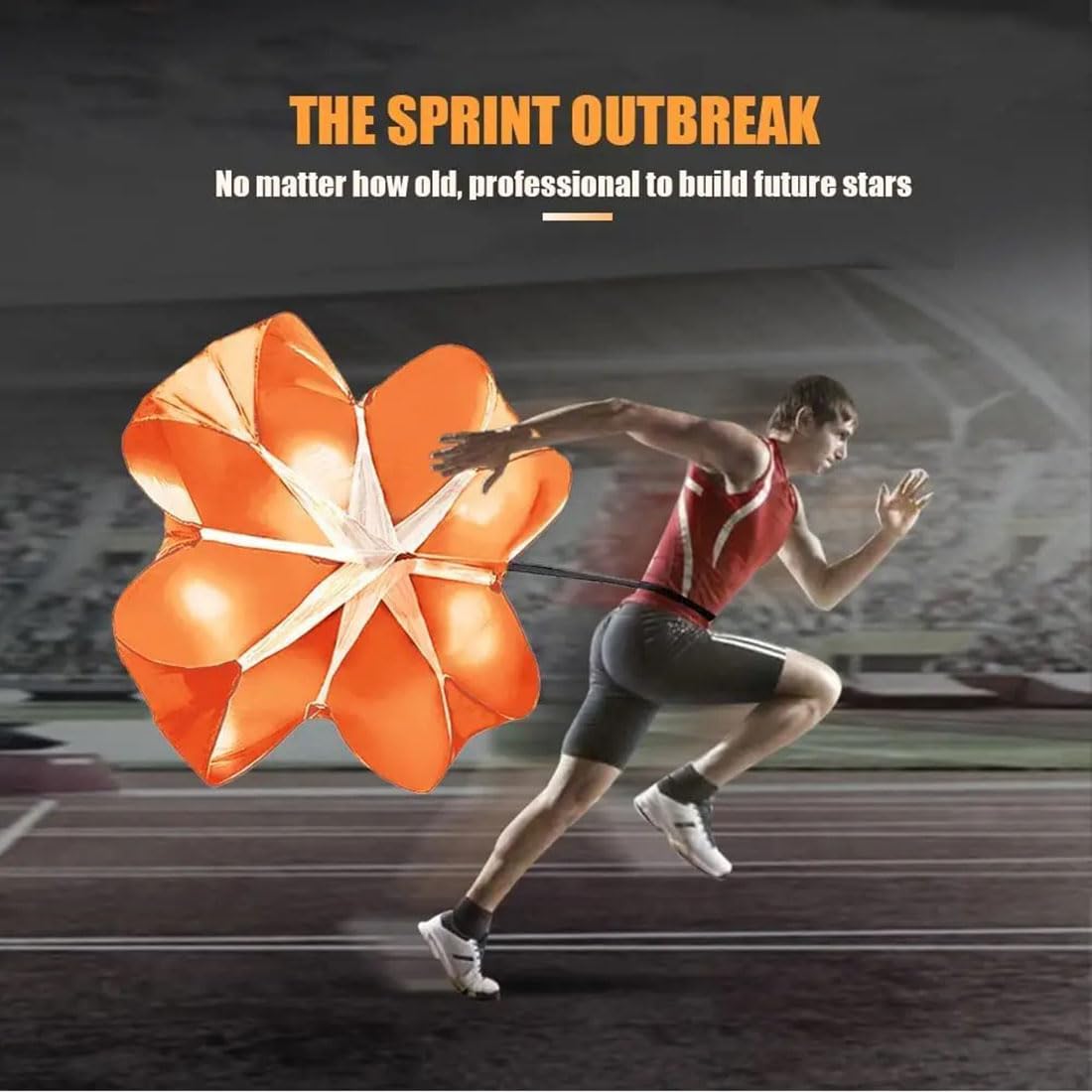 EastyGold Running Speed Chute Resistance Parachute 56 inch Powerchute Umbrella Training Sprint Power Soccer Trainer for Runner, Football, Soccer Drilling