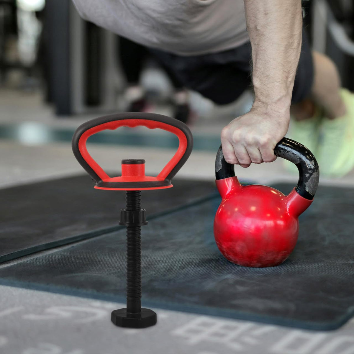 Toddmomy Adjustable Kettlebell Handle Kit with Anti Slip Grip and Base Nut Converter for Home Gym Fitness Accessories Durable Kettlebell Attachment for Strength Training and Weightlifting