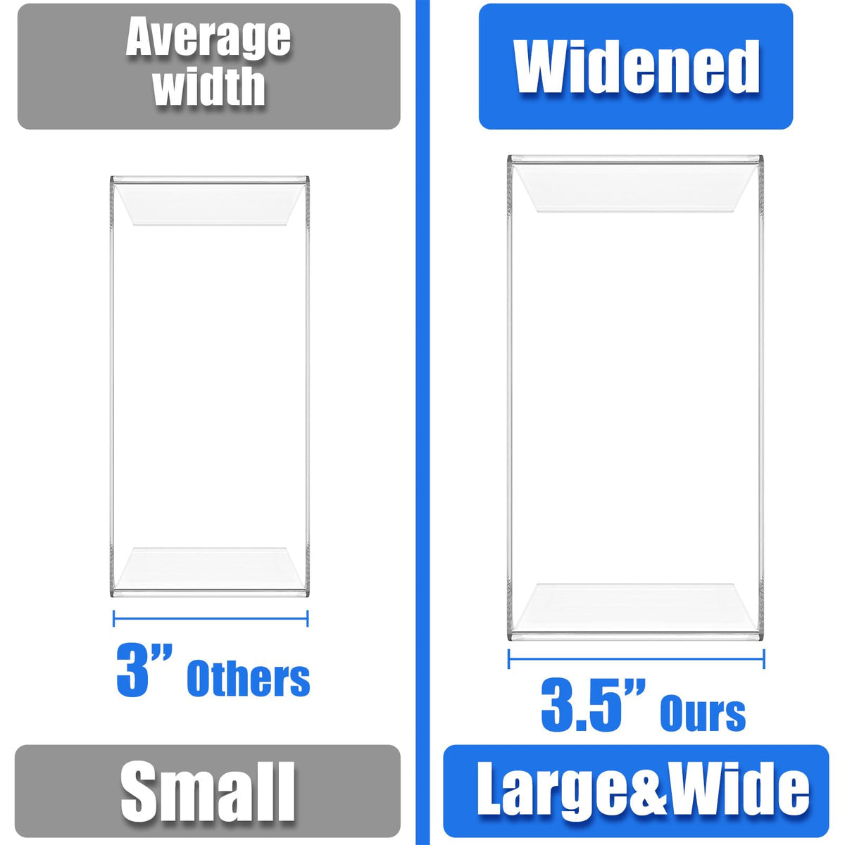 Albumgit Acrylic Display Risers, 8 Pieces Clear Rectangular Tabletop Display Stand for Amiibo Funko POP Figures, Collectibles Jewelry Food Cupcake Dessert Risers Shelf for Decoration and Organizer