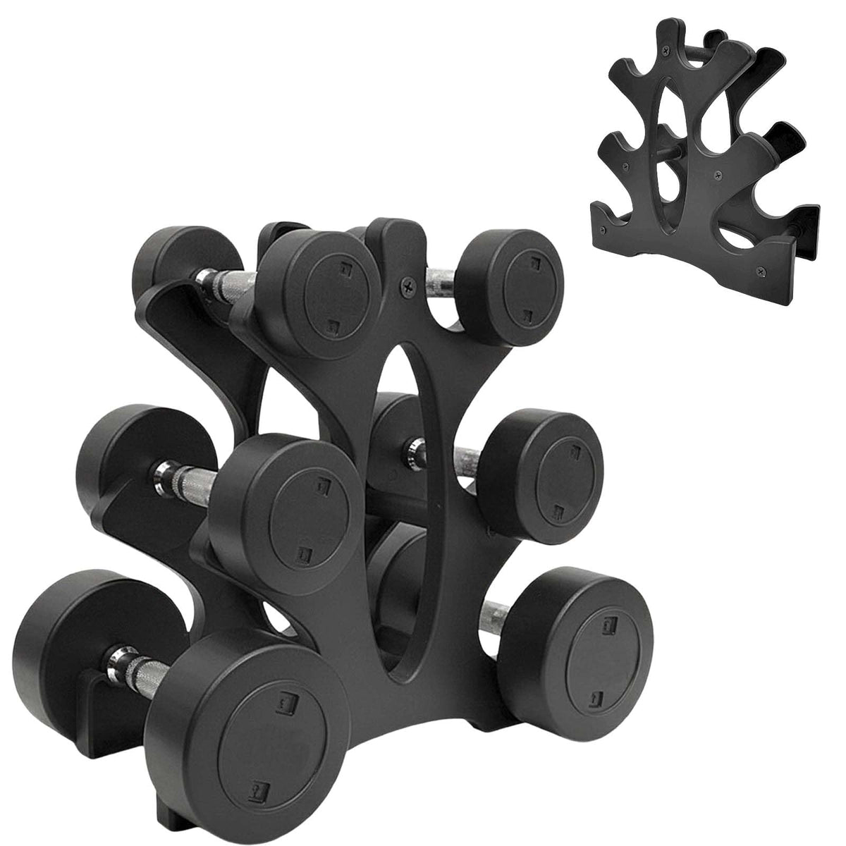 3-Tier Dumbbell Rack Only for Home Gym Women Dumbbell Holder with Handle Weight Racks For Free Weights Dumbbell Tower (Dumbbells Not Included)