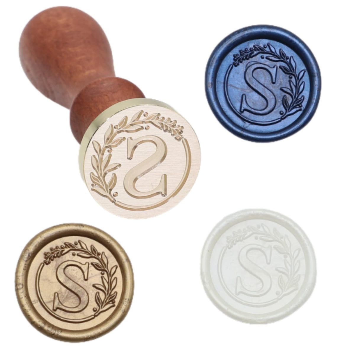 Sealing Wax Stamp Kit with Electric Wax Seal Warmer, 732 Pcs Waxseal Beads, Initial Alphabet Sealstamp, Spoon, Letter Sealingwax Kit (S)