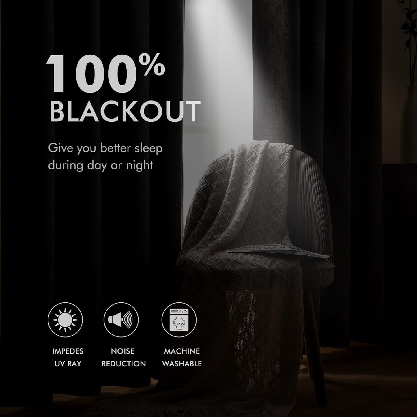 MIULEE 90-Inch Linen Textured Blackout Curtains - Thermal Insulated Taupe Grommet Drapes | Luxury Room Darkening (2 Panels)