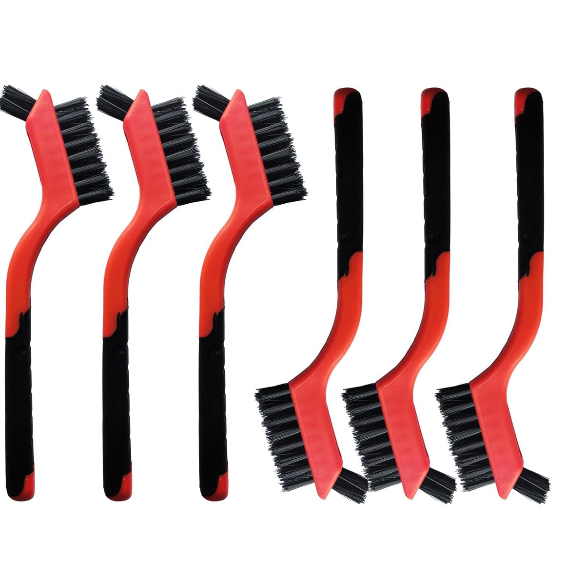 6-Pack Non-Scratch Nylon Cleaning Brushes - Mini Head Design with Ergonomic Grip & Hanging Hole for Delicate Surfaces & Daily Cleaning