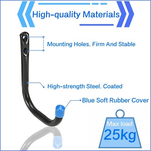 Heavy Duty Garage Storage Hooks by J Utility - 4-Inch Wall Mount Organizers for Tools, Bikes & Ladders | 10 Pack