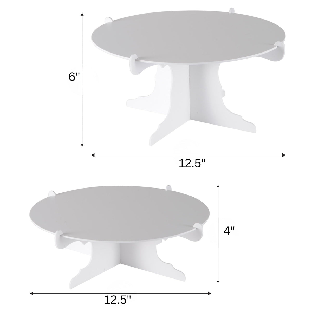 Beistle 2 Piece Durable Cake Stands for Weddings Birthday Party Cupcake Holders Baby Shower Celebration Supplies, 12.5" x 6", White