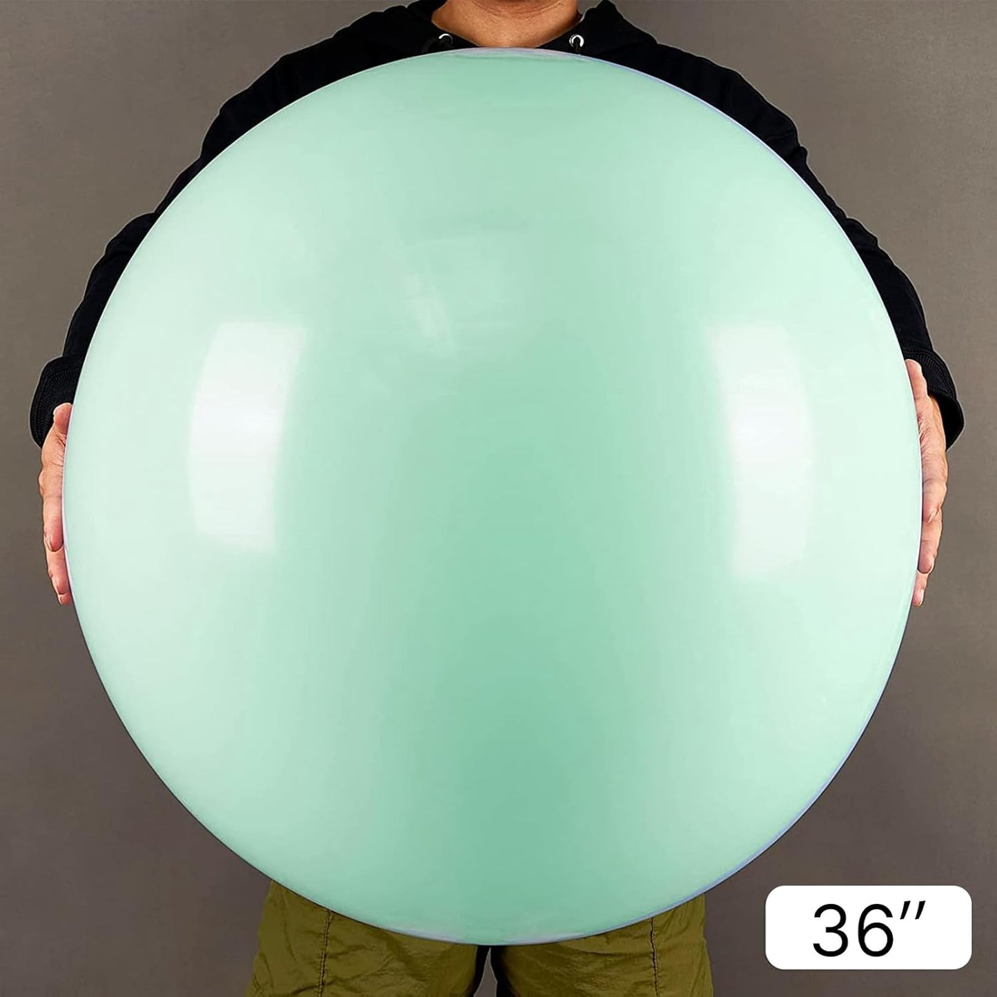 PartyWoo Mint Green Jumbo Balloons - 36 Inch Pastel Green for Birthday, Baby Shower & Wedding Decor
