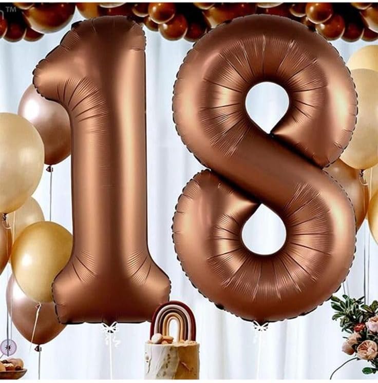 Skiennix 40-Inch Balloon Number 7 - Coffee Brown Birthday Decorations for Engagements & Graduations
