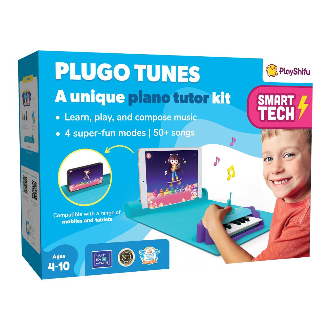Plugo Tunes by PlayShifu (Kit+App): Interactive Piano Starter Kit for Ages 4-10 | Educational Musical Toys for Early Childhood | Perfect Music/Musical Gift for Boys & Girls (Works with tabs/mobiles)