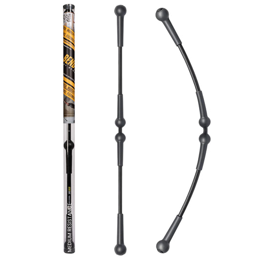 BENDYFIT BendyBar Flexible Weighted Resistance Bar to Improve Joint Mobility, Core Strength & Balance, Adjustable Height 57-63" Medium Resistance (Up to 50 lbs)
