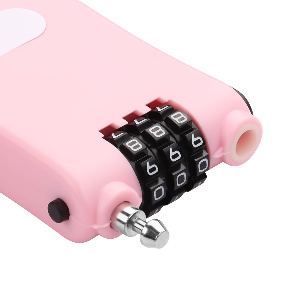 YAODHAOD Combination Cable Lock, Retractable Steel Cable Luggage Lock with 39inch Retractable Steel Cable 3 Digit Combination Lock Travel Bike Helmet Snowboard Lock（Pink）