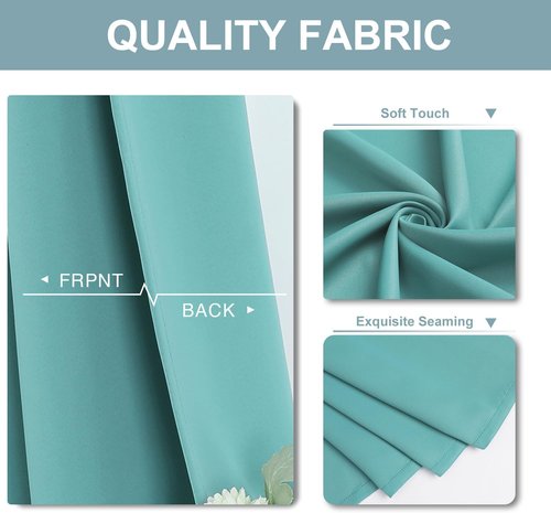 ChrisDowa Blackout Curtains - Thermal Insulated Room Darkening Panels, Aqua, 52 x 80 Inches - 2 Panels Set