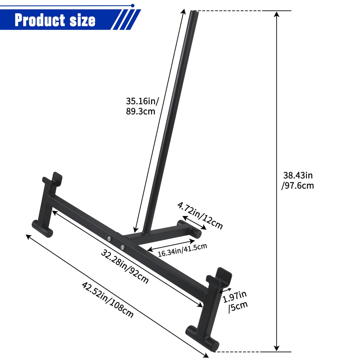 Yoloyakidra Deadlift Barbell Jack Stand 2000 LB Capacity, Heavy Duty Barbell Lift for Easy Loading Unloading Weight Plates, Ideal for Powerlifting Weight Training Home Gym