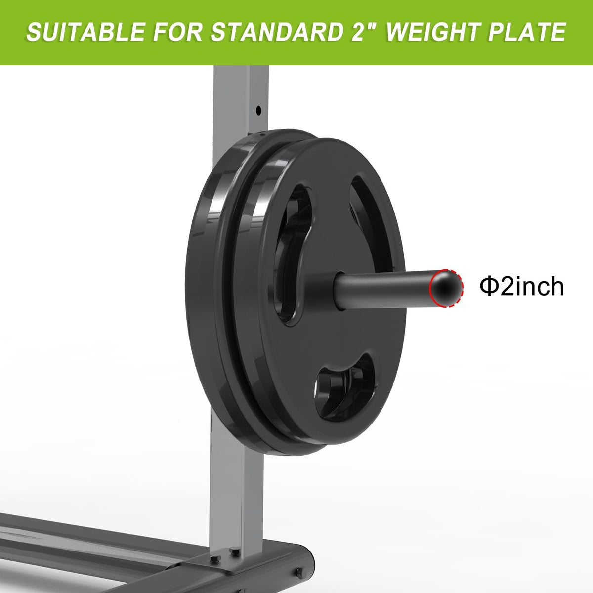 Kipika Weight Plate Holder for 3x3 Power Rack - Heavy Duty Steel Storage Rack for Olympic 2" Weight Plates - Fits 3x3 Power Rack with 1" or 5/8" Hole - Holds up to 300 lbs. per Rack - Set of 2