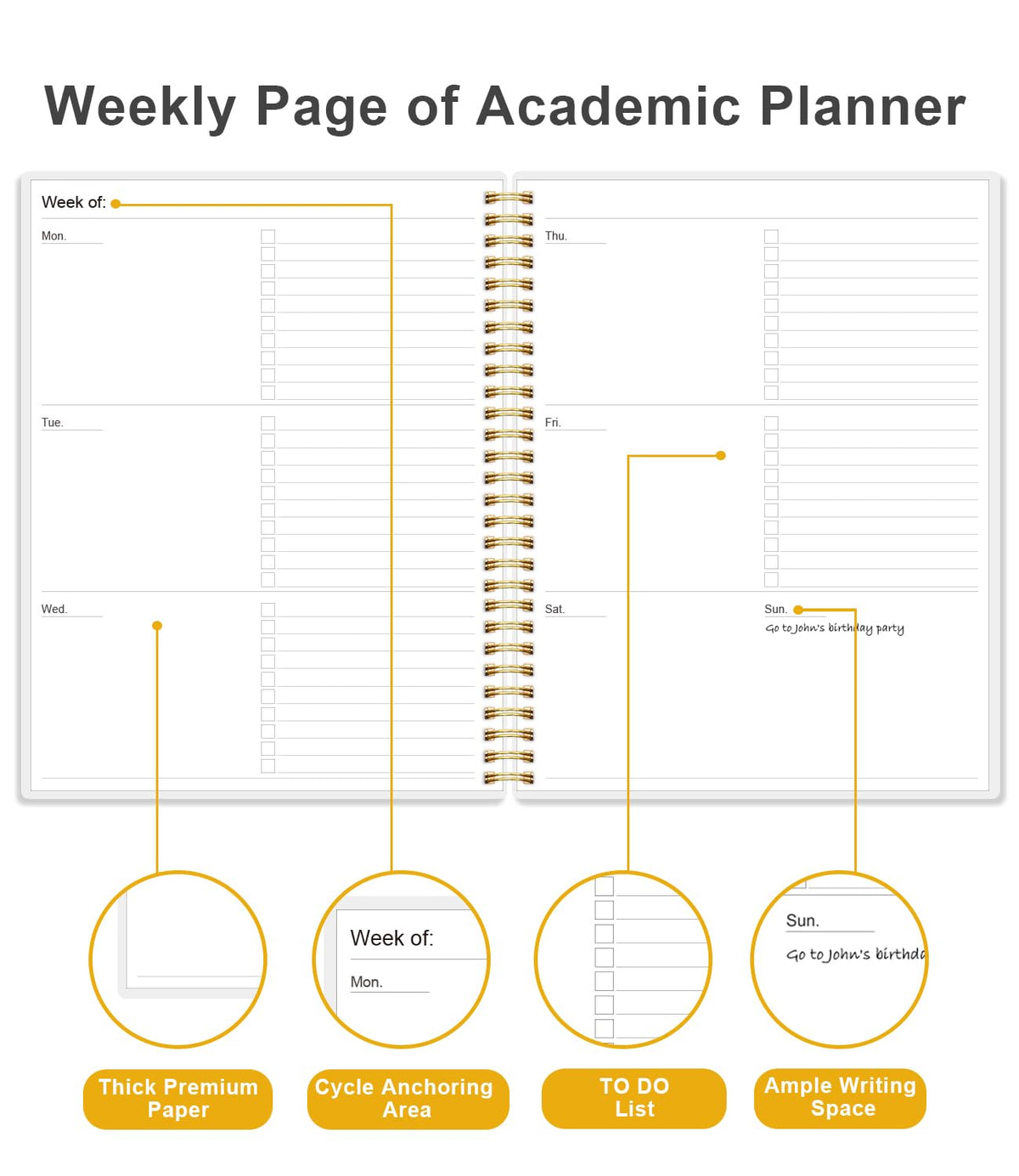Academic Planner for 2026-2027 or Anytime - Undated Weekly Student Planner For Homeschool, High School, College & Nursing Students, 200 Pages, 8.5" x 11", Blue