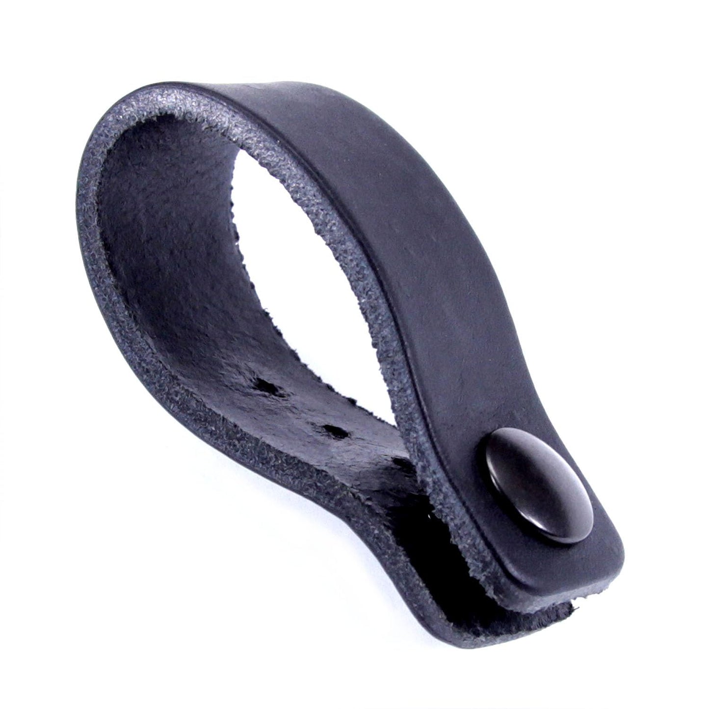 [2 Pack] IWB Belt Loop - (8-9oz Leather) - Black w/Black Pull-The-Dot Snap & Mounting Hardware - 6.0 x 0.875 Inches - for IWB Holster Carry - (Fit 1.25-2.00 Inch Belts (Adjustable)