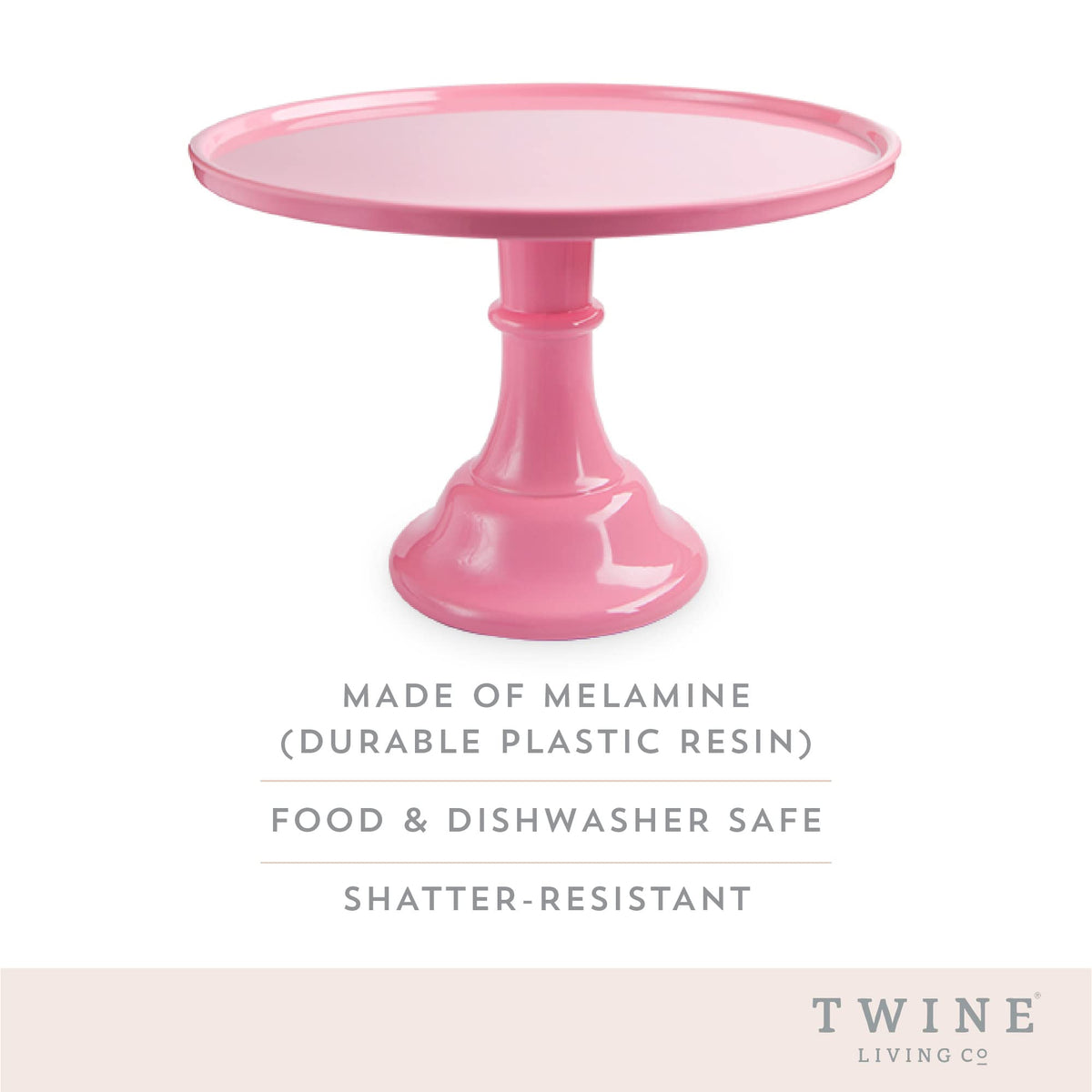 Twine Pink Melamine Cake Stand, Cupcake Stand, Home Decor, Food Service, Dessert Accessory, Pink, Set of 1
