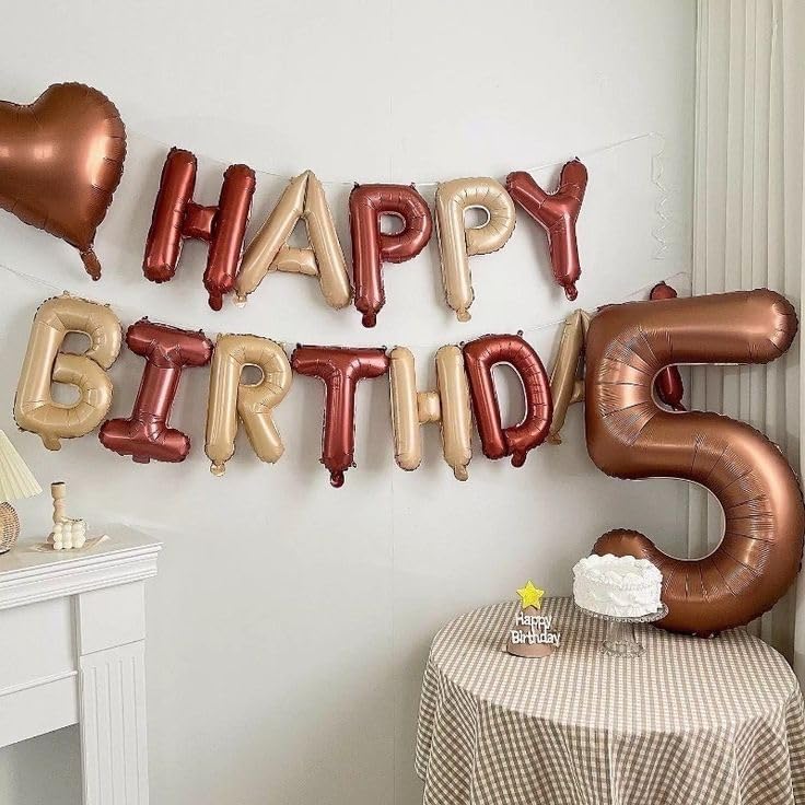 Skiennix 40-Inch Balloon Number 7 - Coffee Brown Birthday Decorations for Engagements & Graduations