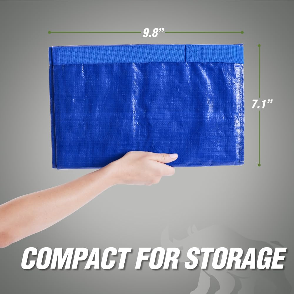 RUGGED RHINO Heavy Duty Extra Large Moving Bags - Durable Blue Storage Solution with Zipper & Strong Handles | 2 Pack