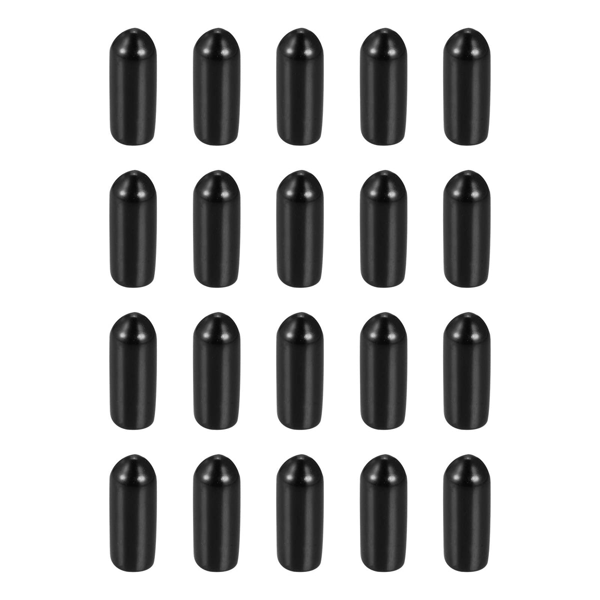 DMiotech 20 Pack 3/16" ID Black Screw Thread Protectors Rubber End Caps Bolt Covers for Screw Bolt Furniture Pipe