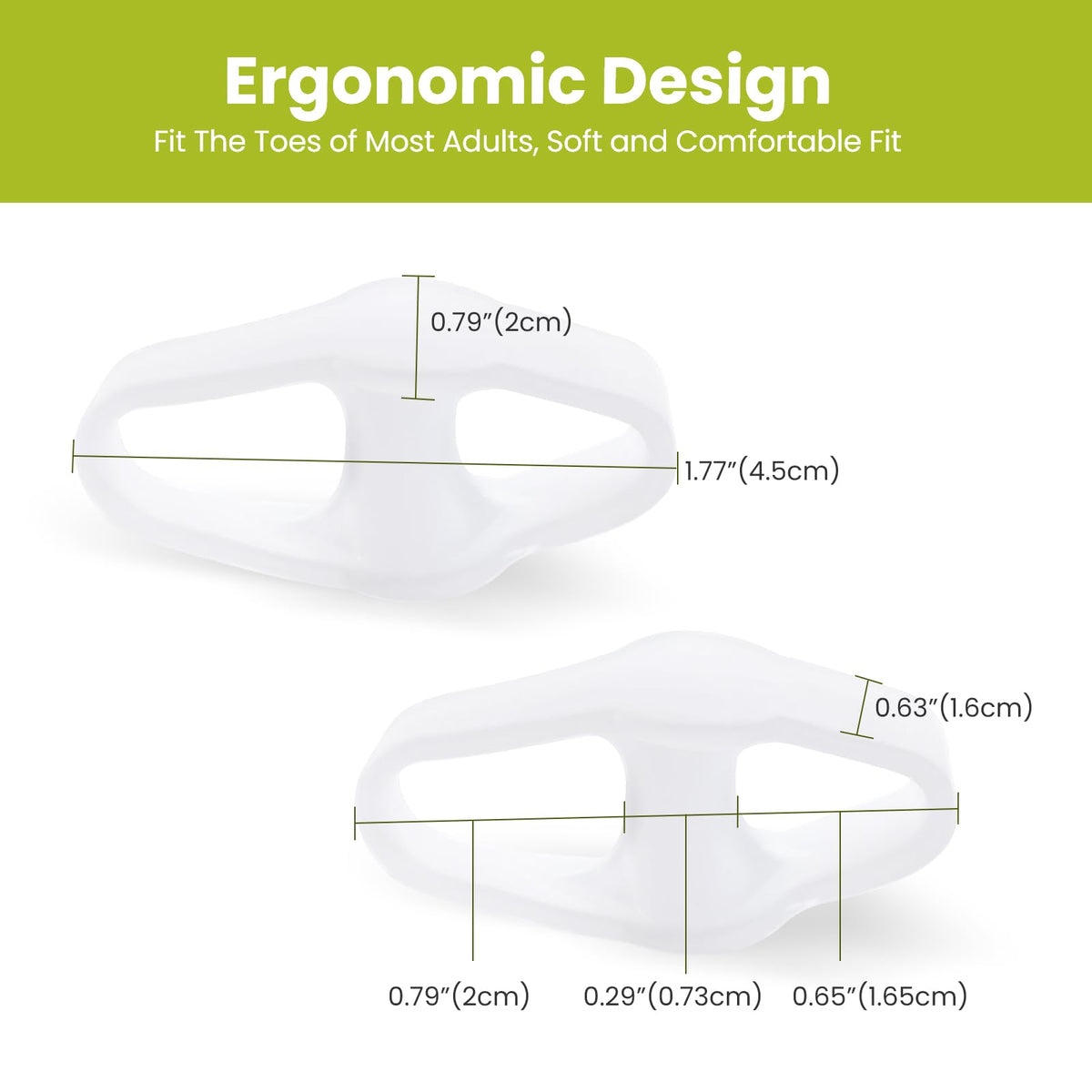 Bukihome Toe Separators Bunion Corrector - 8 Pack Big Toe Spacers with 2 Loops, Suitable for Bunion and Overlapping Toes, Reduce Foot Pain(White)