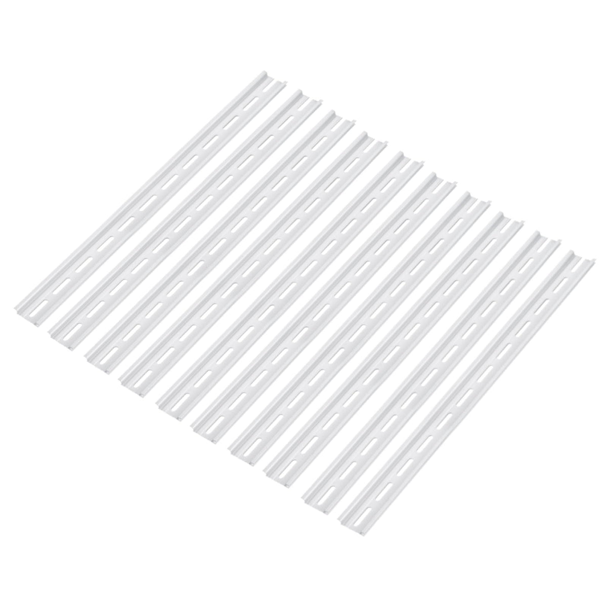 MECCANIXITY DIN Rail Slotted Aluminum Mounting Guide 15 Inch x 1.4 Inch x 0.3 Inch for Equipment Installation Pack of 10 Pcs