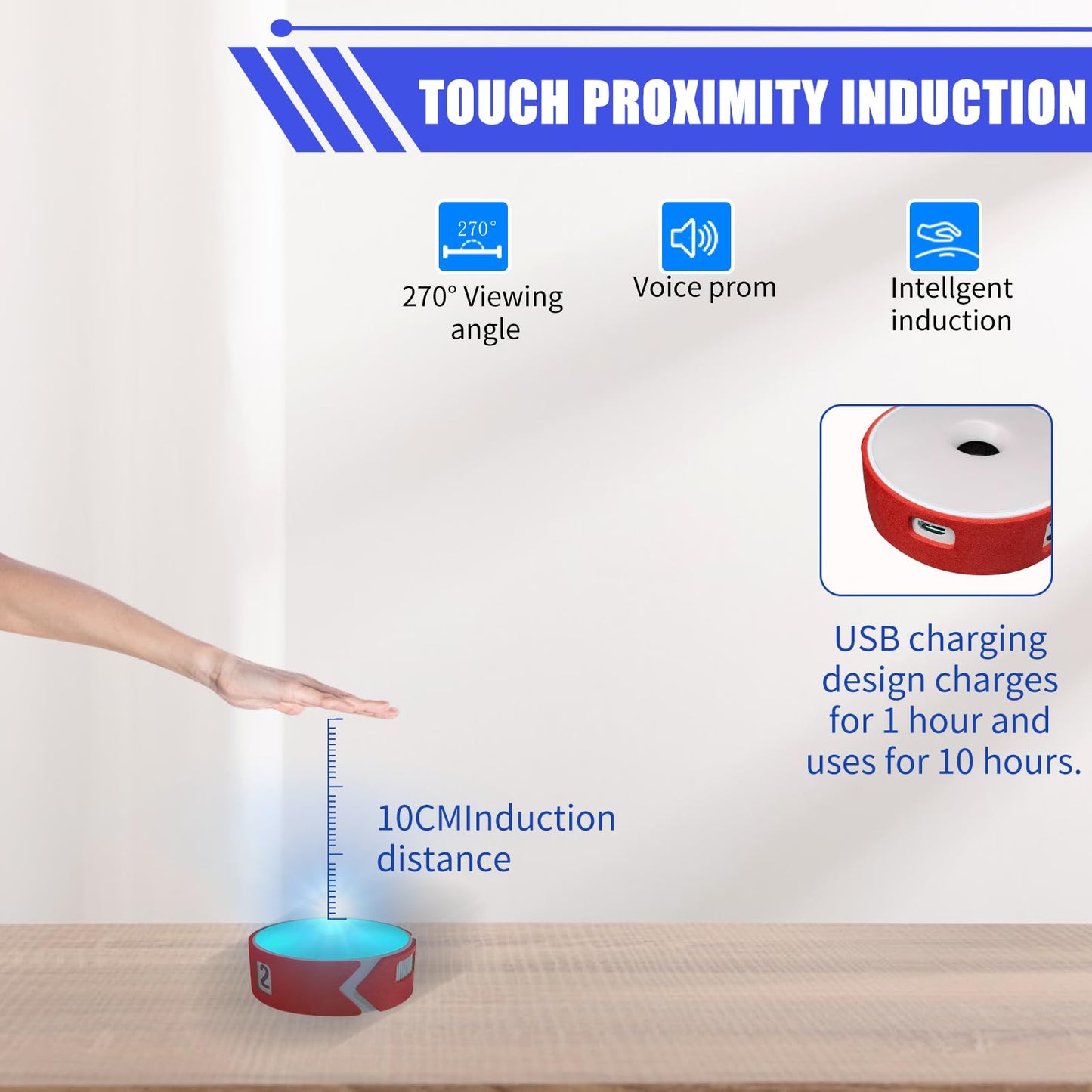 HSOKEW Sports Agility Light, Agility Training Light, USB Charging, Lasts 10 Hours, 10cm Height Sensing Distance, 4 Light Colors, 4 Modes, 270 Degree Viewable Angle Improve Reflex (Red Shell-3PCS)