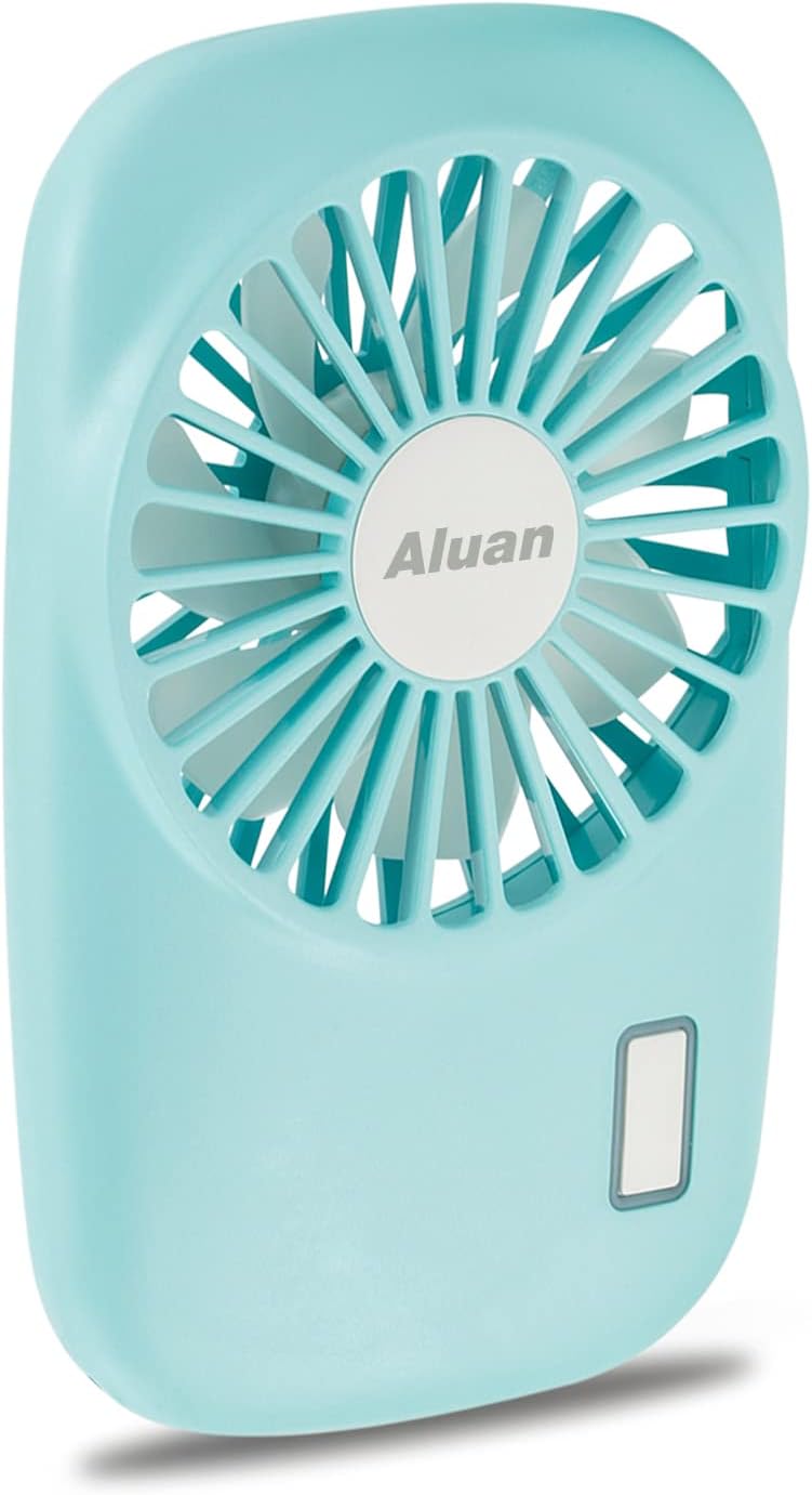 Aluan Handheld Mini Fan - Powerful USB Rechargeable Personal Fan for Home & Travel - Blue