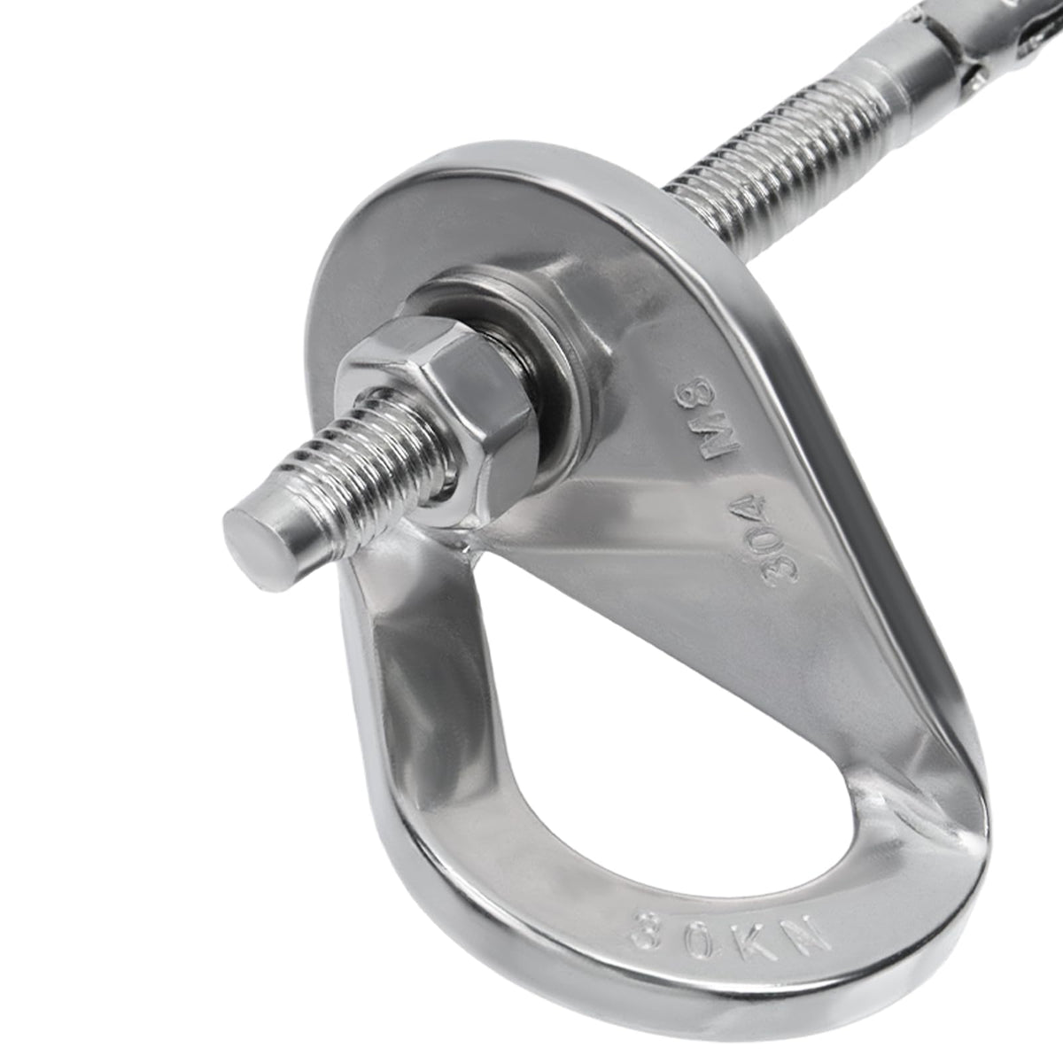 HEVSTIL 4-Pack Bolt Hanger for Climbing – 30kN Stainless Steel Rock Anchor Hanger for 8mm (1/3") Bolts for Rock Climbing, Mountaineering