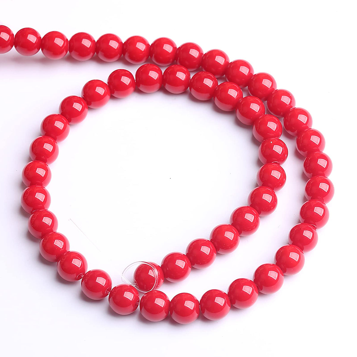 75PCS 10MM Red Glass Round Spacer Loose Beads for Jewelry Making DIY Bracelet Necklace