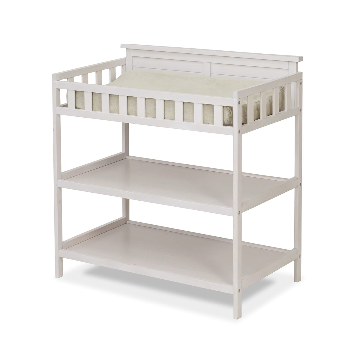 Sorelle Furniture Farmhouse 3-Piece Nursery Set with 4-in-1 Convertible Crib, 4-Drawer Dresser, and Changing Table with Shelves, Baby Furniture Made of Wood, Non-Toxic Finish-Weathered White