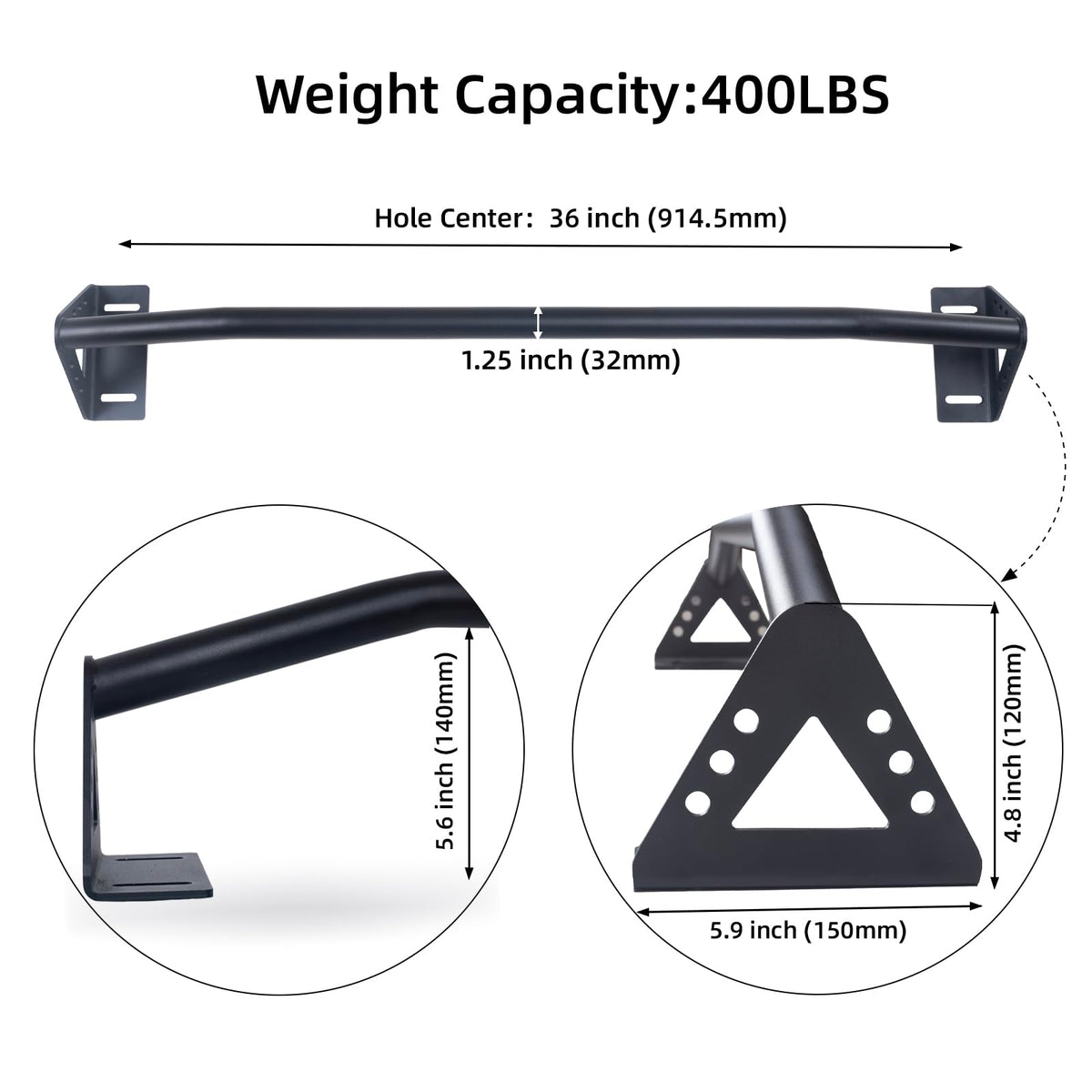 Purife Wall Mounted Heavy Duty Pull Up Bar Doorway With Assist Band, Strength Training Pullups Bar for Doorframe, Thick Metal Sturdy Wall Hanging Bar, Wood Beam or Joist Mount Chin Up Bars 500 lbs