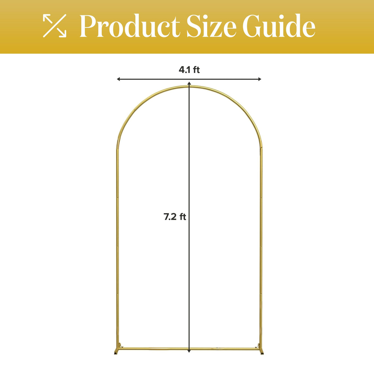 7.2FT Gold Wedding Backdrop Arch Stand with White Spandex Cover – Metal Frame, Water Weights & Storage Bag – Party, Birthday, Baby Shower, Bridal Shower, Wedding Ceremony, Photo Booth Decor