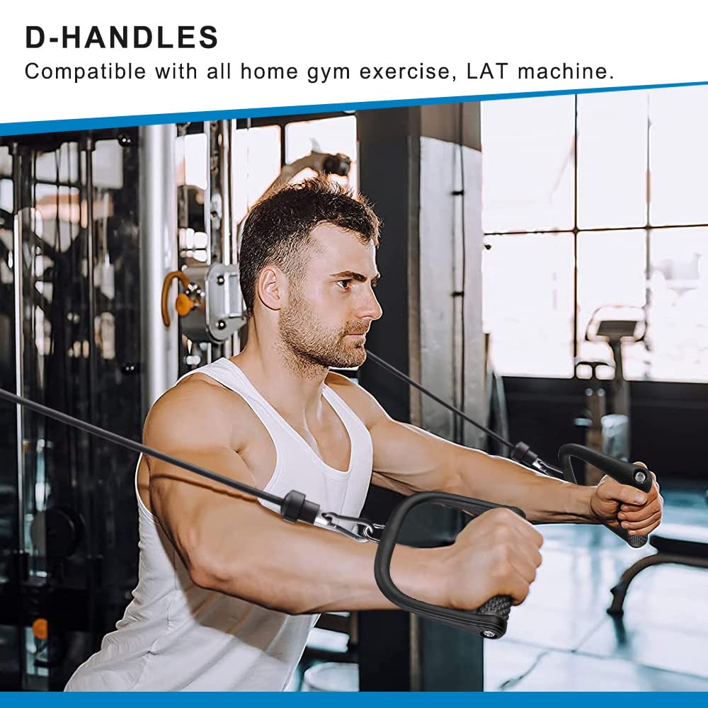 BeneLabel D Handle Cable Attachment, Cable Attachments for Gym, Non-Slip and Comfortable Grip, Solid Aluminum Alloy Handle, Suitable for Home and Gym